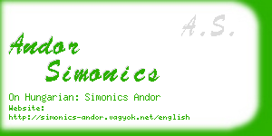 andor simonics business card